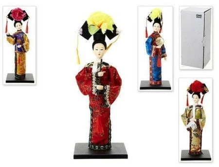 яяяСтатуэтка КИТАЯНКА В НАЦИОНАЛЬНОМ КОСТЮМЕ 10*10*26,5см в под.уп. (12)