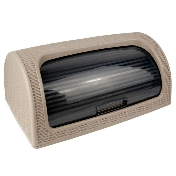 Хлебница 41,4*26,9*18,1см пластик ДУНЯ коричневая (6)