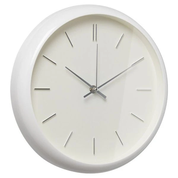 Часы настенные 30см пластик РУБИН Классика белые (10)