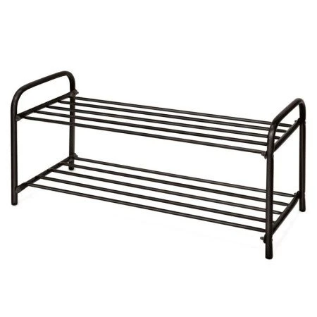Полка для обуви 2 секции 360*330*800мм металл Комфорт низкая черная ЭТК2 (1)