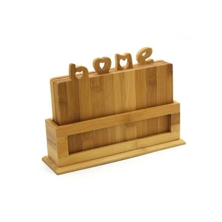Доска разделочная набор 4шт 22*16,5*0,9см бамбук на подставке №1 КТ-НД-03 (5)