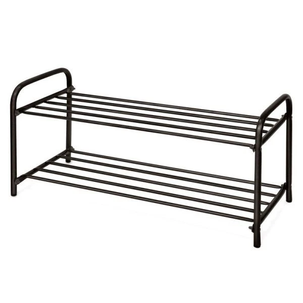 Полка для обуви 2 секции 360*330*800мм металл Комфорт низкая черная ЭТК2 (1)