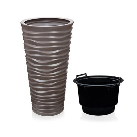 Кашпо 35*35*62,5см пластик Sandy серо-коричневый (2)