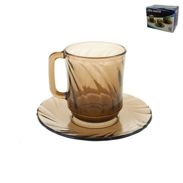 Чайный набор 12пр стекло ALTA MAREA на 6 персон 240мл (1)