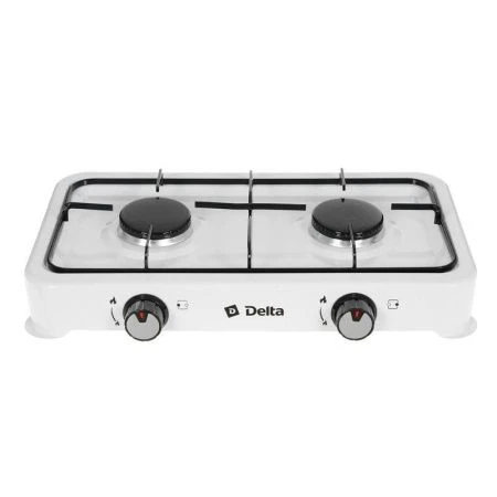 Плитка газовая металл DELTA D-2206 двухконфорочная белый (2)
