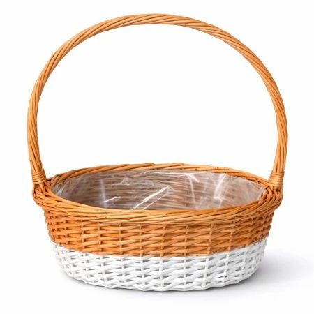 Корзина плетеная 35*25Н15/40 В26*15см ива медовый/белый (10)