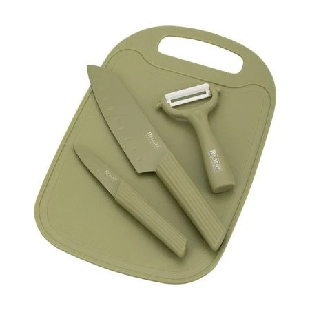 Набор ножей 2пр нерж.сталь Oliva с керам.овощечисткой и пласт.разделочной доской 72-207 (24)