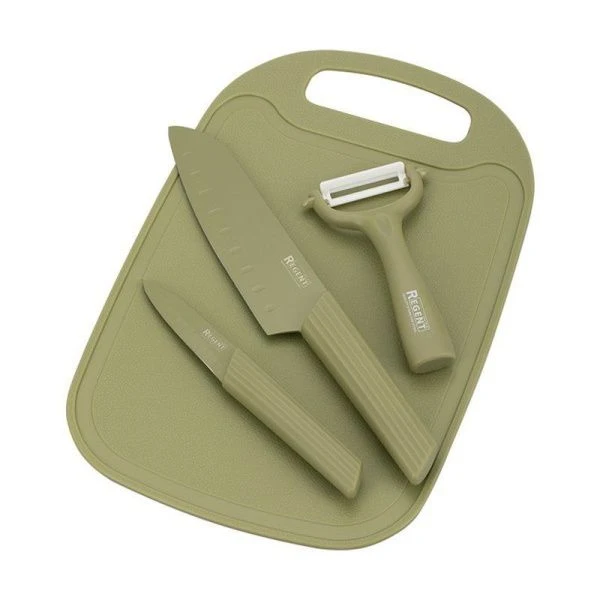 Набор ножей 2пр нерж.сталь Oliva с керам.овощечисткой и пласт.разделочной доской 72-207 (24)