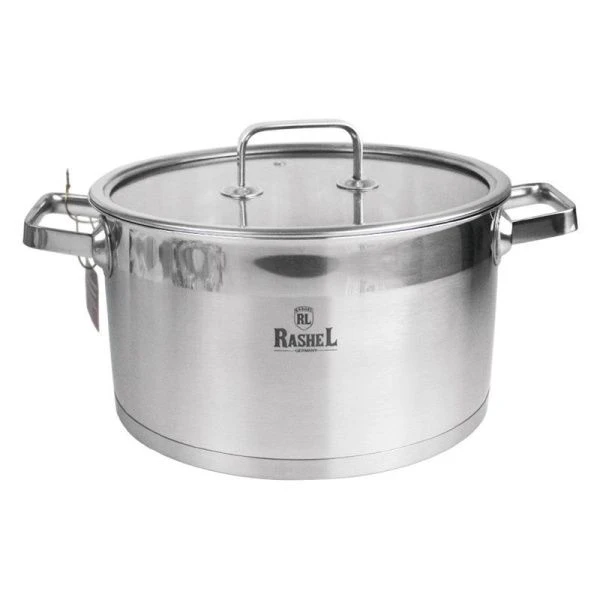 Кастрюля 7,8л нерж.сталь ВИКТОРИЯ со стекл.крышкой 26*15см R-780w (4)