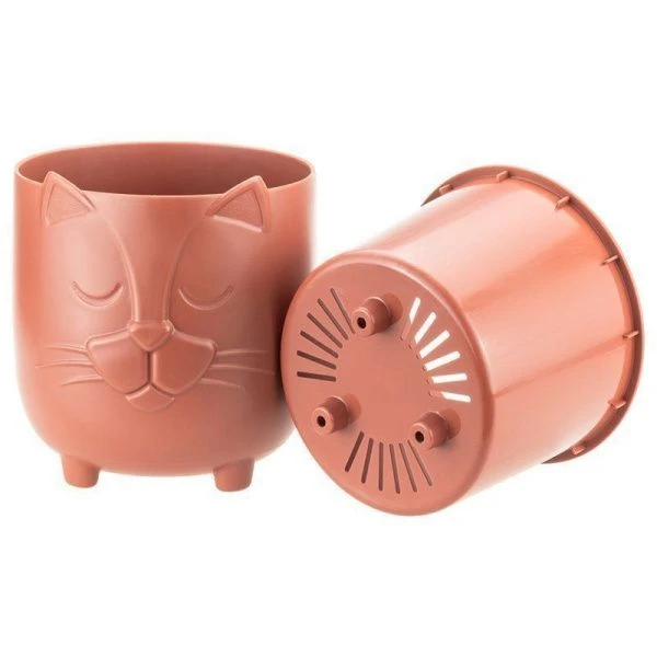 Кашпо 650мл d115мм пластик БАСЯ со вставкой Терракотовый (6)