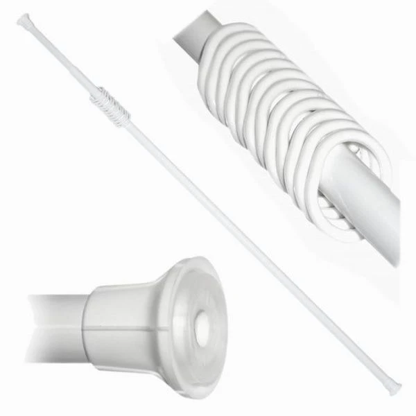 Карниз для ванной телескопический металл/пластик 155-280см белый (25)