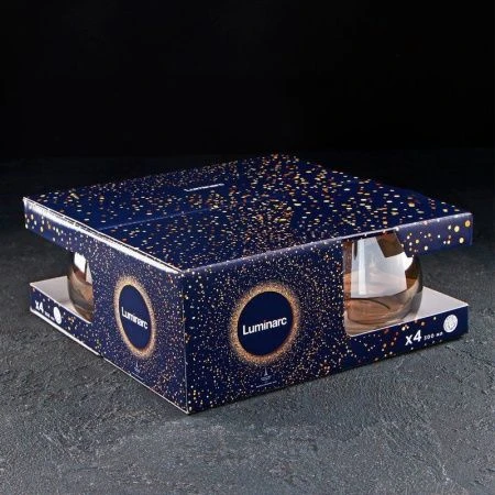 Стаканы набор 4шт 300мл стекло ЗОЛОТОЙ МЕД низкие (4)