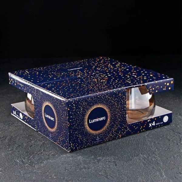 Стаканы набор 4шт 300мл стекло ЗОЛОТОЙ МЕД низкие (4)