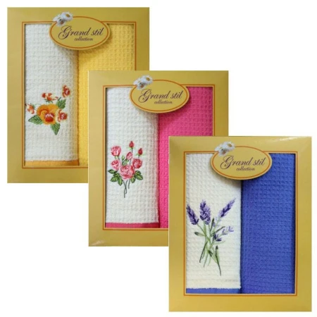 яяяНабор полотенец 2пр 40*70 махровые Цветник подар.уп. N14-242