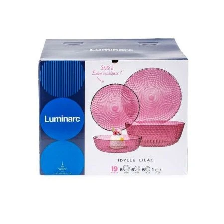 Столовый набор 19пр стекло ИДИЛЛИЯ ЛИЛАК (1)