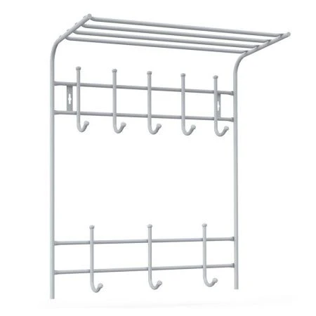 Вешалка с полкой 2-х ярусная 600*705*265мм металл матовый серый ВПТ8М (5)