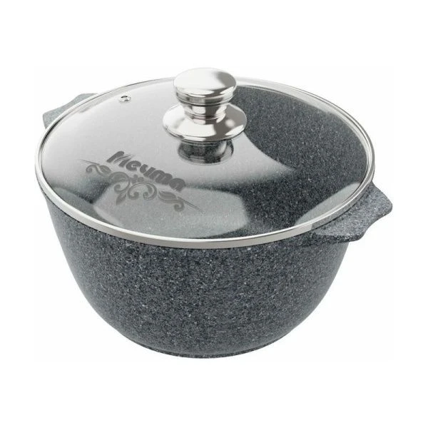 Кастрюля 5л алюминий АП PREMIUM GREY стекл.крышка 26см (4)