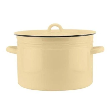 Кастрюля 8,5л эмаль ванильная с рис. 21-1620/4 (2)