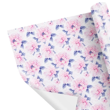 Бумага упаковочная глянцевая 70*100см Цветы (1/40)