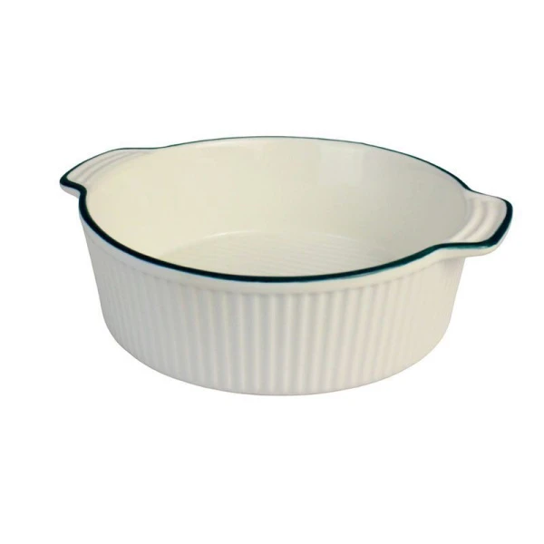 Форма для запекания фарфор 20,3*17,8*6см круглая с двумя ручками белый KP006-8,5/JC-14547 (36)