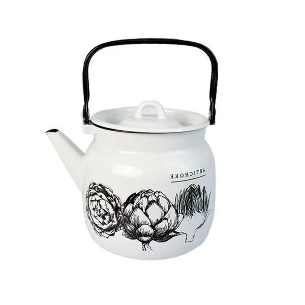 Чайник 3,5л эмаль ARTICHOKE белый, кор.рябчик внутри С-2713/4Рч (4)