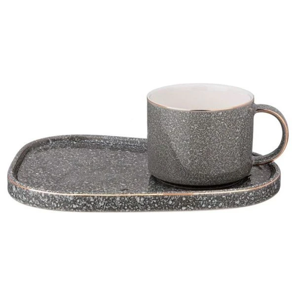 Чайный набор 2пр фарфор Grain Lefard на 1персону 220мл серая (24)