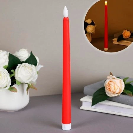 Свеча светодиодная 27см красная VFR-46red (10/480)