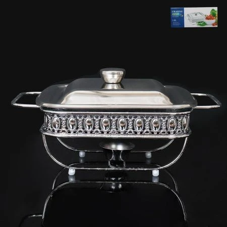 Мармит 1,8л стекло с мет.крышкой на мет.подставке 1 свеча R-300 (8)