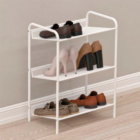 Полка для обуви 3 секции 45*27*60см металл ЖЕНЕВА 13 белая (1)