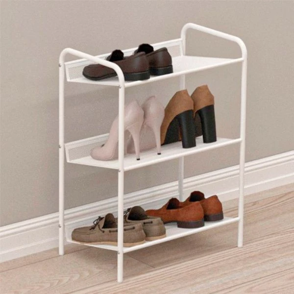 Полка для обуви 3 секции 45*27*60см металл ЖЕНЕВА 13 белая (1)