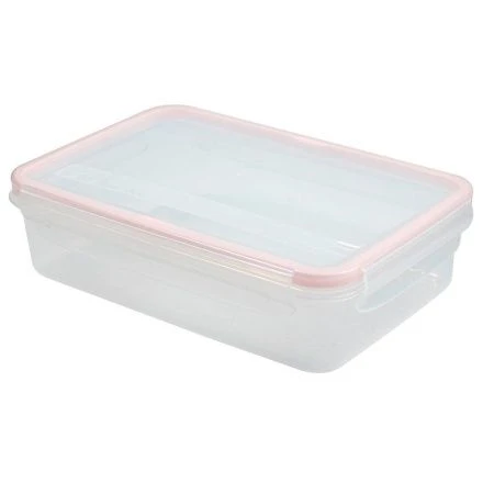 Контейнер пищевой 1,6л 239*165*65мм пластик ЭКСТРА ЛОК Bright L розовый герметичный (16)
