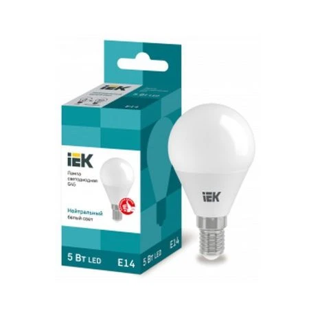 Лампа светодиодная стекло ECO G45 шар 5Вт 230В 4000К E14 IEK