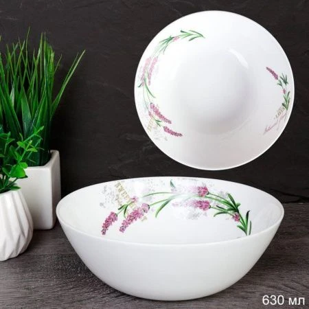 Тарелка глубокая 630мл 17,5см стеклокерамика ЛАВАНДА суповая FLMLTW60 (18142-1) (6/48)