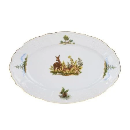 Блюдо 26см фарфор ОХОТА Бернадотт овальное