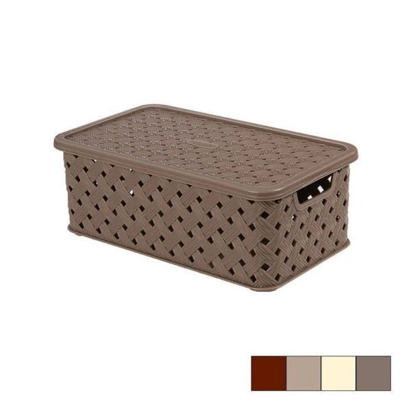 Корзина для хранения 3л 272*153*98мм пластик ВИОЛА с крышкой (30)