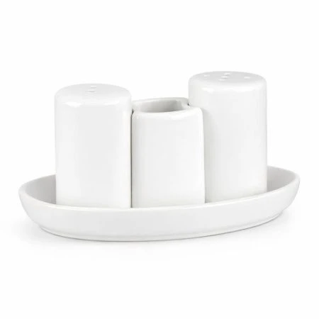 Набор для специй 3пр фарфор ЧАН ВЕЙВ КЛАССИК ИВОРИ овал. (соль, перец, зубочистки) LQ-QSP0009/2 фк0349 (60