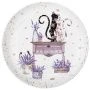 Тарелки мелкие набор 2шт 20,5*2см фарфор ЛАВАНДОВЫЕ КОТЫ десертные (18)