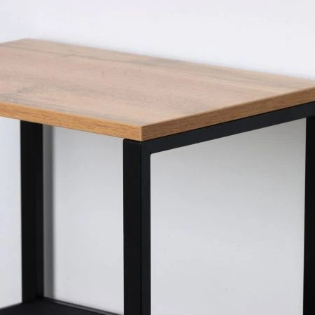 Стеллаж 4 полки 47*30*114см металл ТОРОНТО 14 каркас черный, верхняя полка ЛДСП (1)