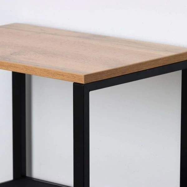 Стеллаж 4 полки 47*30*114см металл ТОРОНТО 14 каркас черный, верхняя полка ЛДСП (1)