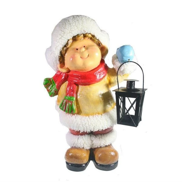 Фигура декоративная Мальчик с фонарем L23W25H42  W225