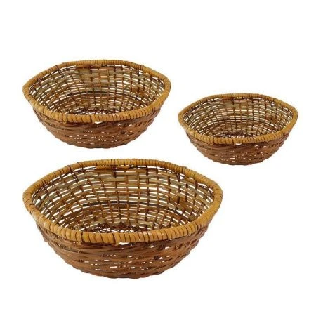 Корзинка плетеная лоза набор 3шт. 14*6/19*7/21*8см фигурная темно-коричневая (130)