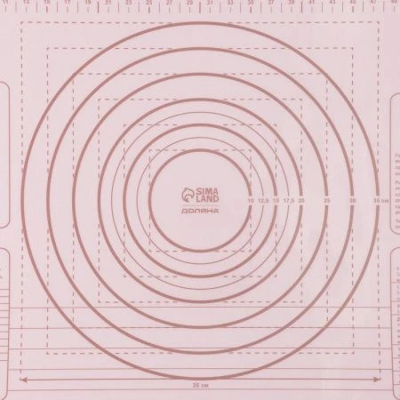 Коврик кулинарный силикон армированный 46*66см с разметкой Ингридиенты белый/кофейный (50)