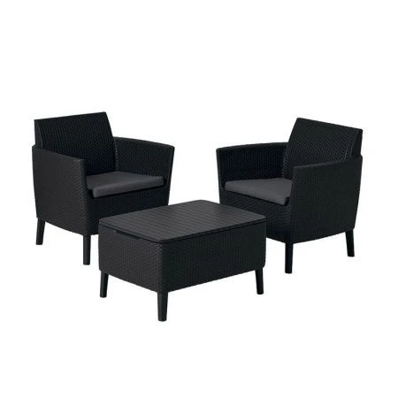 Набор мебели пластик Salemo balcony set (2 кресла, стол) графит (1)