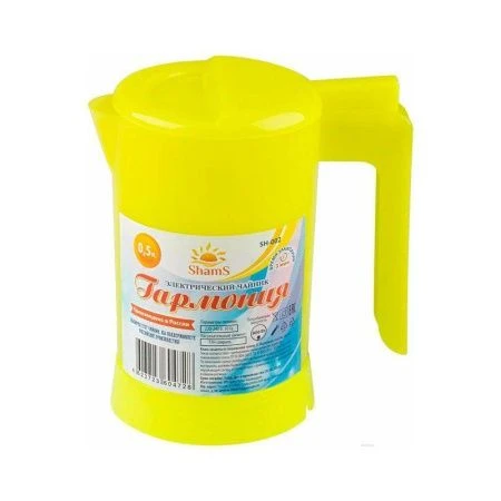 Чайник электрический пластик Гармония 0,5л 800Вт SH-002 желтый (36)