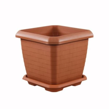 ЯЯЯГоршок Измир квадрат 74,3л с поддоном терракот (5) ВЫВОД
