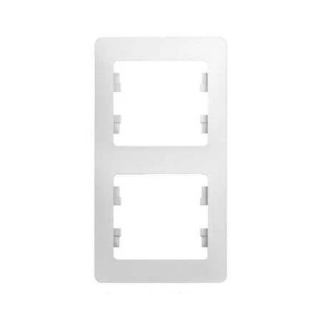 Рамка 2-местная вертикальная пластик ГЛОССА белая GSL000106 (30/180)