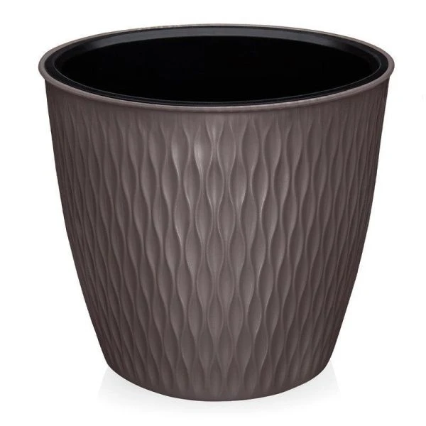 Кашпо 1,1л пластик Kerama серо-коричневый (54)