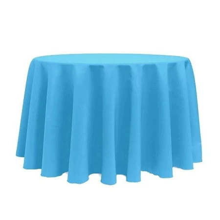 Скатерть одноразовая полиэтилен d213см круглая голубая 30В-2 (144)