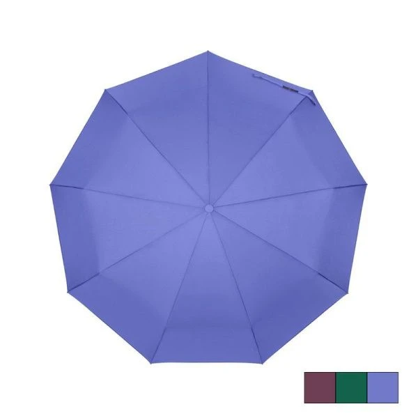 Зонт женский суперавтомат 3 сложения 9 спиц полиэстер однотонный 1270М Popular (12)