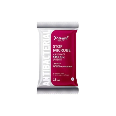 Влажные салфетки PREMIAL антибактериальные 15шт (48)